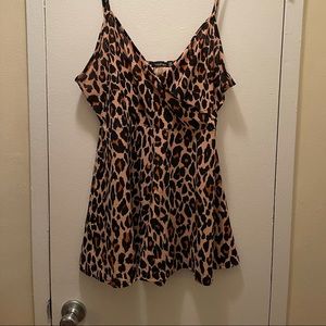 Short leopard romper